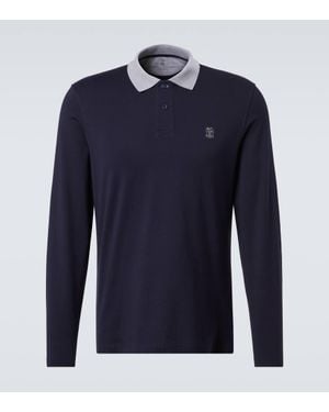 Brunello Cucinelli Polopullover Aus Baumwolle - Blau
