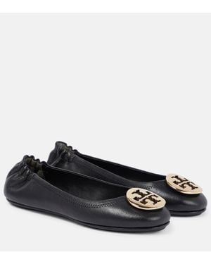 Tory Burch Bailarinas Minnie De Piel - Negro