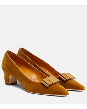 Manolo Blahnik Pumps Reador 50 Aus Samt - Braun