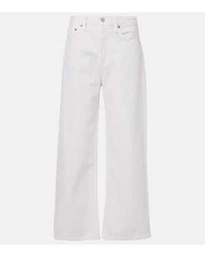 Agolde Jeans Ren A Vita Alta E Gamba Larga - Bianco