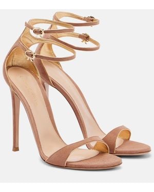 Gianvito Rossi 110 Suede Sandals - Natural