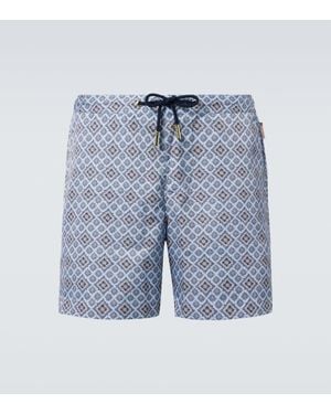 Orlebar Brown Bulldog Printed Swim Trunks - Blue
