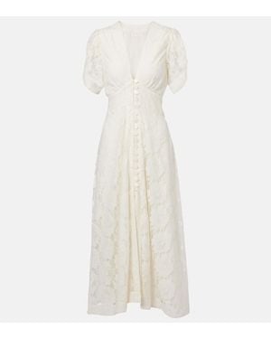 RIXO London Novara Floral Cotton-Blend Maxi Dress - White