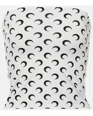 Marine Serre Moon Jersey Tube Top - Gray