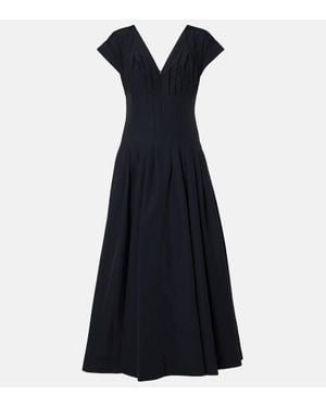 Jonathan Simkhai Robe Midi Nina En Coton Melange - Bleu
