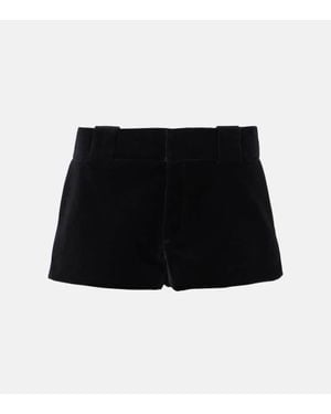 Chloé Tailored Velvet Mini Shorts Pants - Black