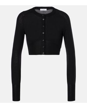 Alaïa Cropped-Cardigan Aus Einem Wollgemisch - Schwarz