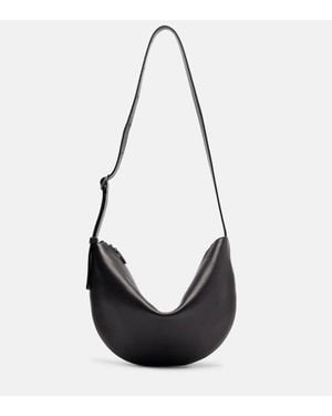 The Row Jouvette Medium Leather Shoulder Bag - Black