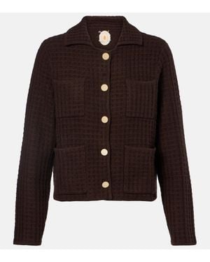 Jardin Des Orangers Waffle-Knit Wool And Cashmere Cardigan - Black