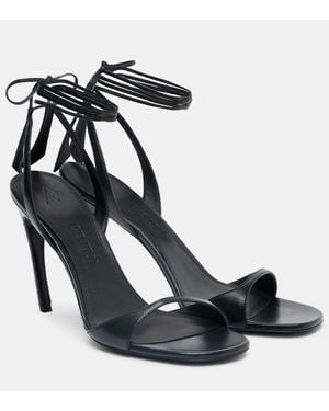 The Attico Ora 95 Leather Sandals - Black