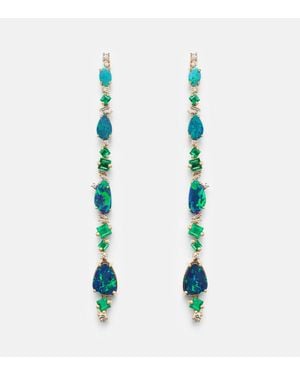 Suzanne Kalan 18Kt Drop Earrings With Gemstones - Blue