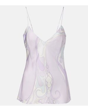 PUCCI Top Orchidee Aus Seidensatin - Lila