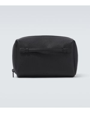 Loro Piana Extra Medium Leather Toiletry Bag - Black