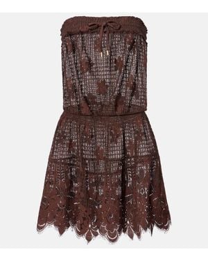 Melissa Odabash Minikleid Isla Aus Spitze - Braun