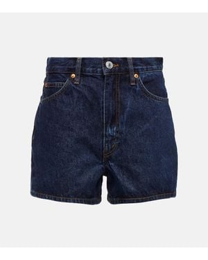 RE/DONE High-Rise Jeansshorts The Midi - Blau