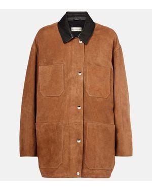 Nour Hammour Chaqueta Barn De Ante Con Piel - Marrón