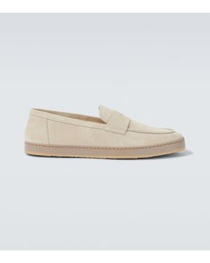 Brunello Cucinelli Loafers Aus Veloursleder - Weiß