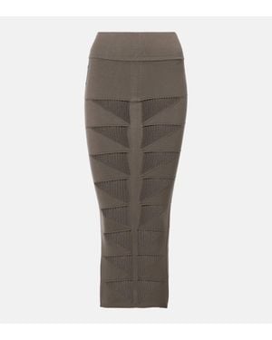 Rick Owens Jersey Pencil Skirt - Grey