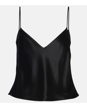 Galvan London Top Ischia Aus Satin - Schwarz