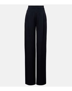 Max Mara Dritto Crepe Satin Wide-Leg Pants - Blue