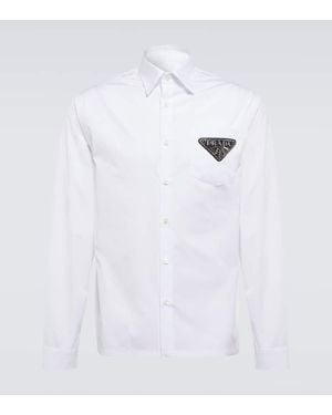 Prada Logo Cotton Shirt - White