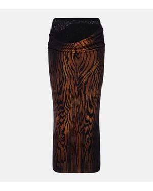 Jean Paul Gaultier Midirock Wood Aus Tuell - Braun