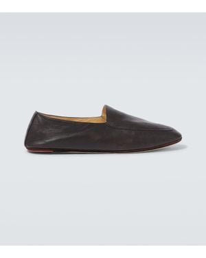 Loro Piana Anton Walk Leather Loafers - Brown