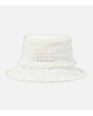 Miu Miu Hut Aus Denim - Weiß
