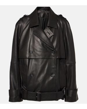 TOTEME Oversized Leather Jacket - Black