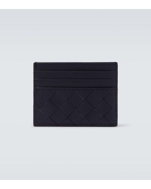 Bottega Veneta Intrecciato Leather Card Holder - Blue