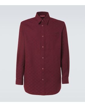 Gucci Camicia in canvas di misto cotone GG - Rosso