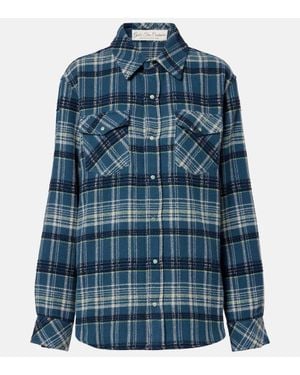 God's True Cashmere Checked Cashmere Shirt - Blue
