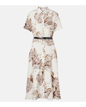 Altuzarra Kiera Printed Silk Shirt Dress - Natural