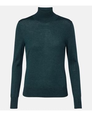 Carolina Herrera Pull A Col Roule En Laine Et Soie - Vert