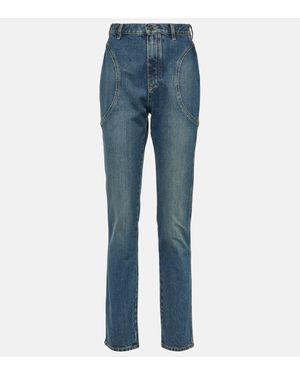 Alaïa High-Rise Slim Jeans - Blue