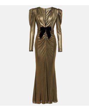 Alessandra Rich V-neck Maxi Dress - Green