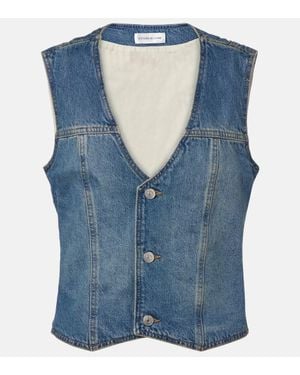 Victoria Beckham Weste Aus Denim - Blau