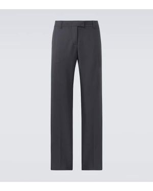 Miu Miu Mohair And Wool Straight Trousers - Blue