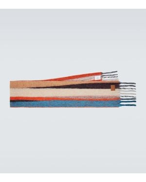 Loewe Fringed Striped Alpaca-Blend Scarf - Multicolor
