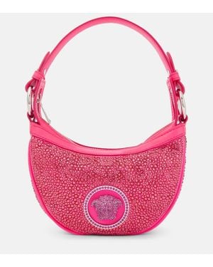 Versace Borsa A Spalla Crystal Repeat Mini - Rosa