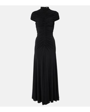 Alaïa Gathered Maxi Dress - Black