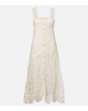 FARM Rio Tiered Guipure Lace Maxi Dress - White