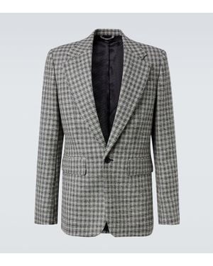 Acne Studios Checked Wool Suit Jacket - Gray