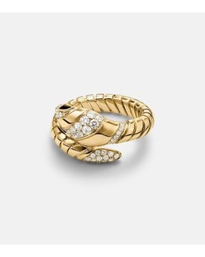BVLGARI Ring Serpenti Tubogas Aus 18Kt Gelbgold Mit Diamanten Und Onyx - Mettallic
