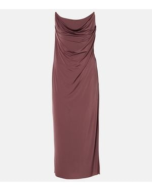 Alex Perry Draped Jersey Corset Dress - Purple