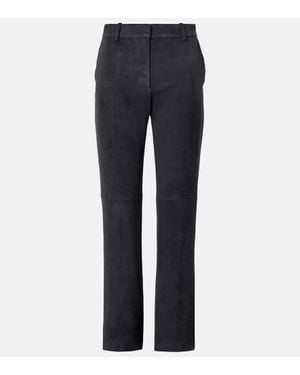 JOSEPH Coleman Suede Slim Pants - Blue