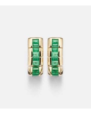 SHAY Scales 18Kt Earrings With Emeralds - Green