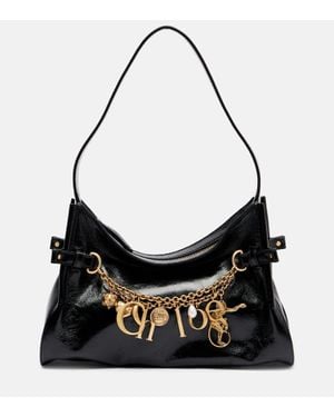 Chloé Bolso Al Hombro Charms De Piel - Negro