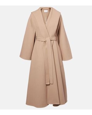Alaïa Wool And Cashmere Wrap Coat - Natural