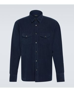 Tom Ford Cotton Corduroy Western Shirt - Blue